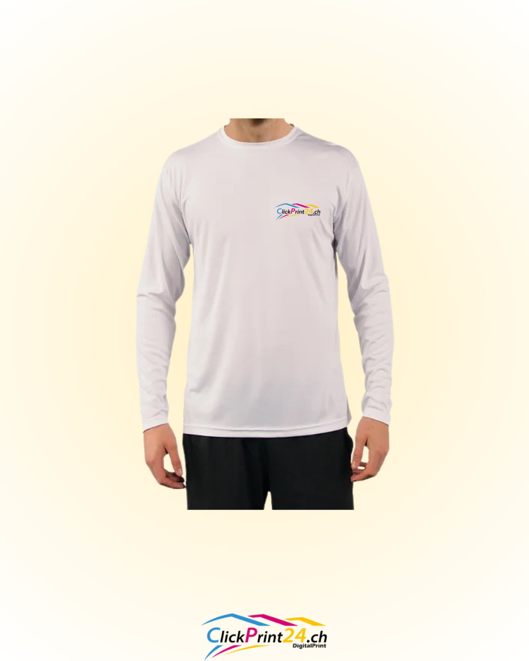 T-shirt SOLAR SPORT Blanc Manches Longues Homme