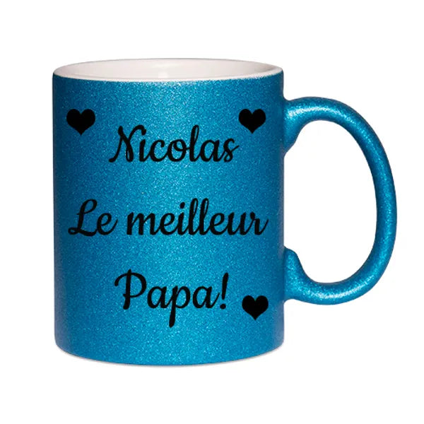 Tasse glitter bleu